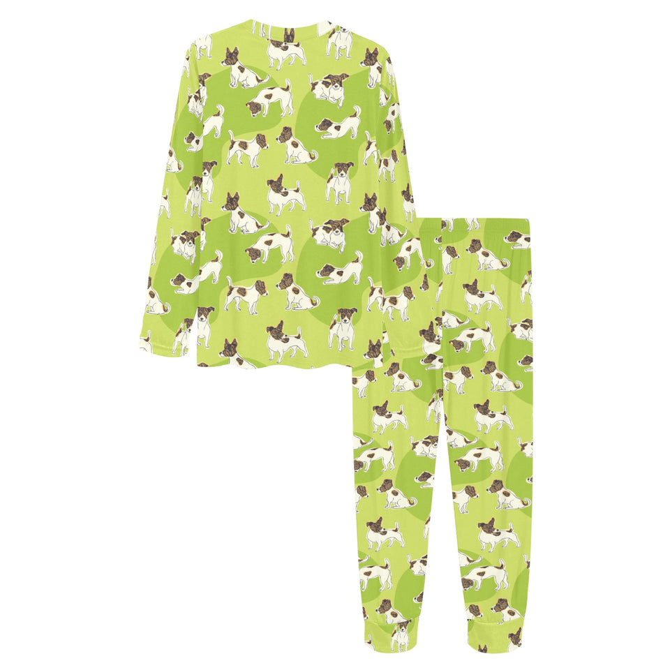 Jack Russel Pattern Print Design 01 Women's All Over Print Pajama Set