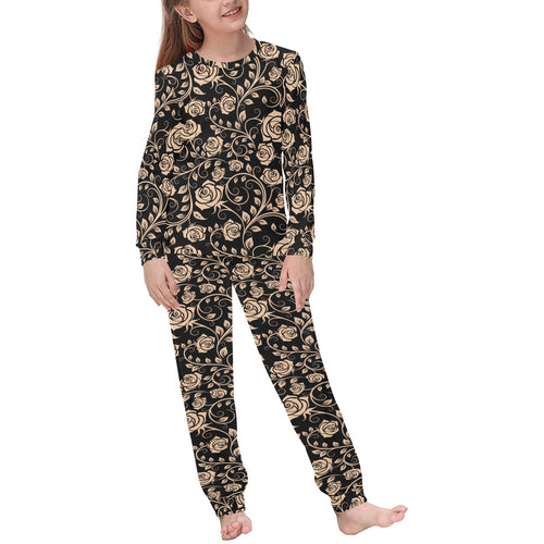 Rose Pattern Print Design 04 Kids' Boys' Girls' All Over Print Pajama Set