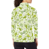 Cute frog dragonfly pattern Women's Long Sleeve Polo Shirt