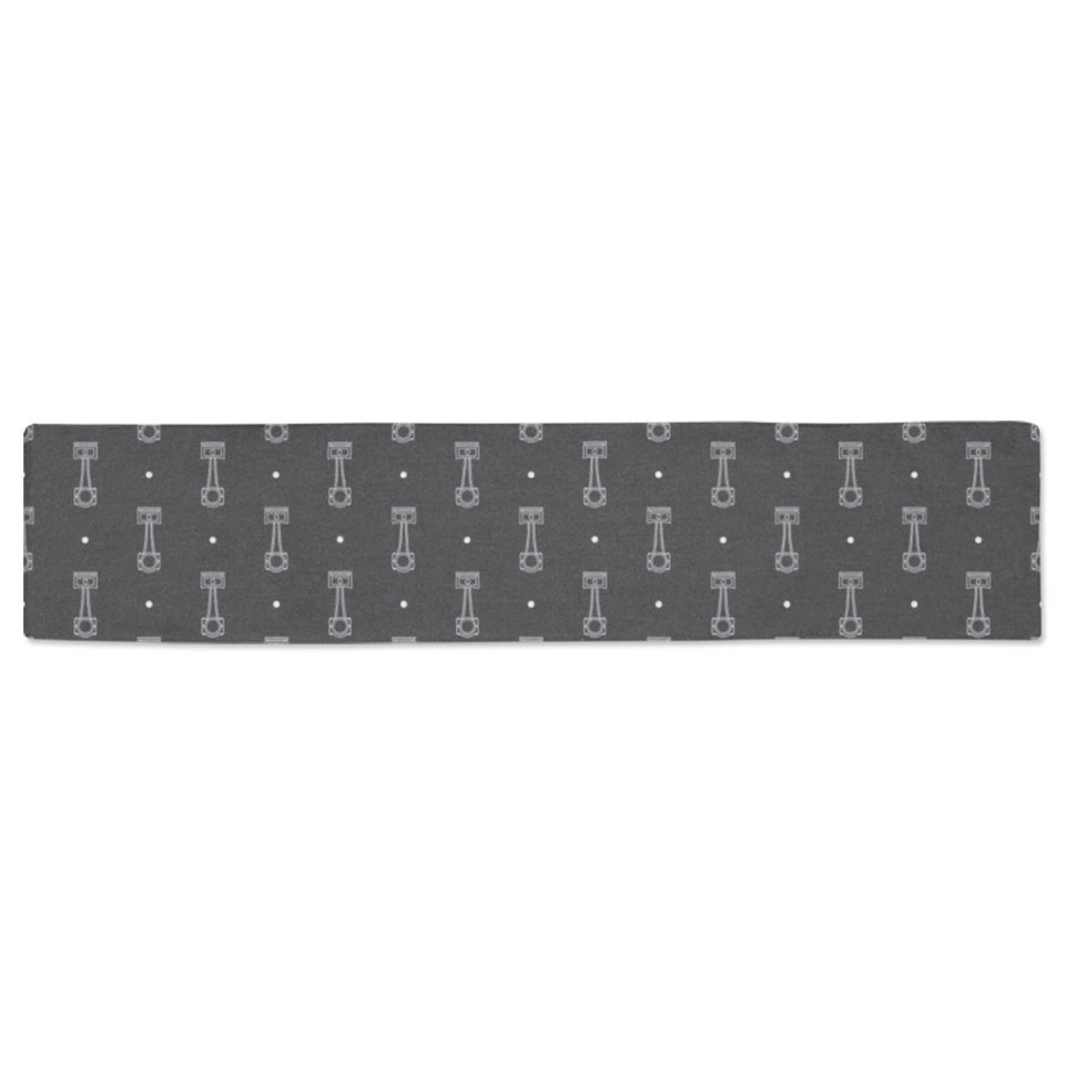 Engine Piston Black Background Pattern Design 02 Table Runner