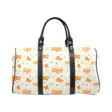 Cute brown pomeranian paw leave bone pattern Travel Bag