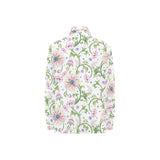 Beautiful pink lotus waterlily leaves pattern Women's Long Sleeve Polo Shirt