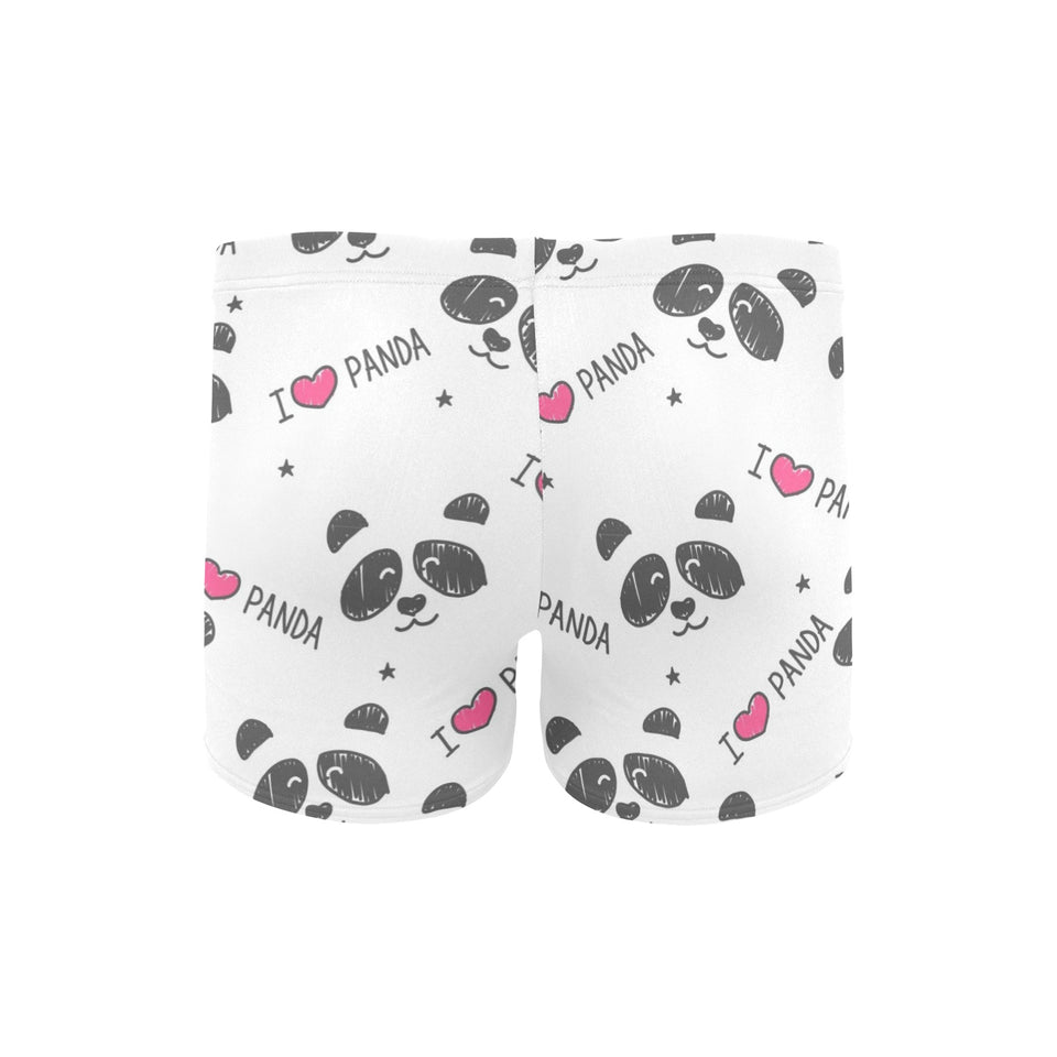 Hand Drawn faces of pandas pattern Men's Swimming Trunks