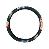 Cute sloths sleeping christmas ball santa hat patt Car Steering Wheel Cover