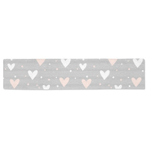 Heart pattern gray background Table Runner