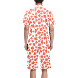 Canada Pattern Print Design 02 Men's V-Neck Short Pajama Set