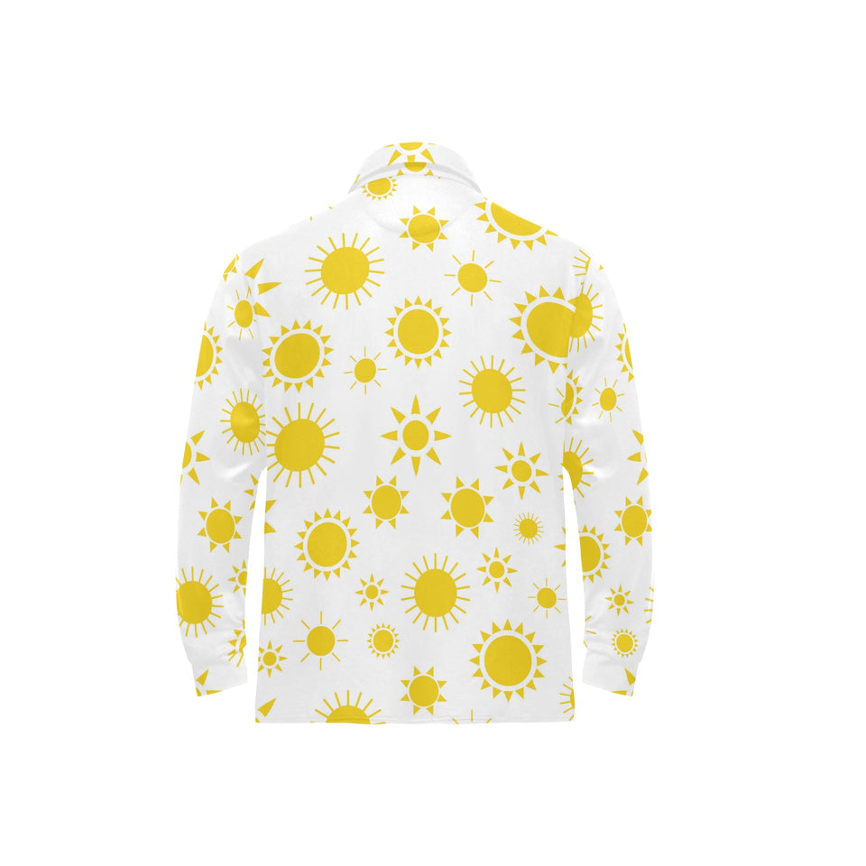 Sun pattern Men's Long Sleeve Polo Shirt