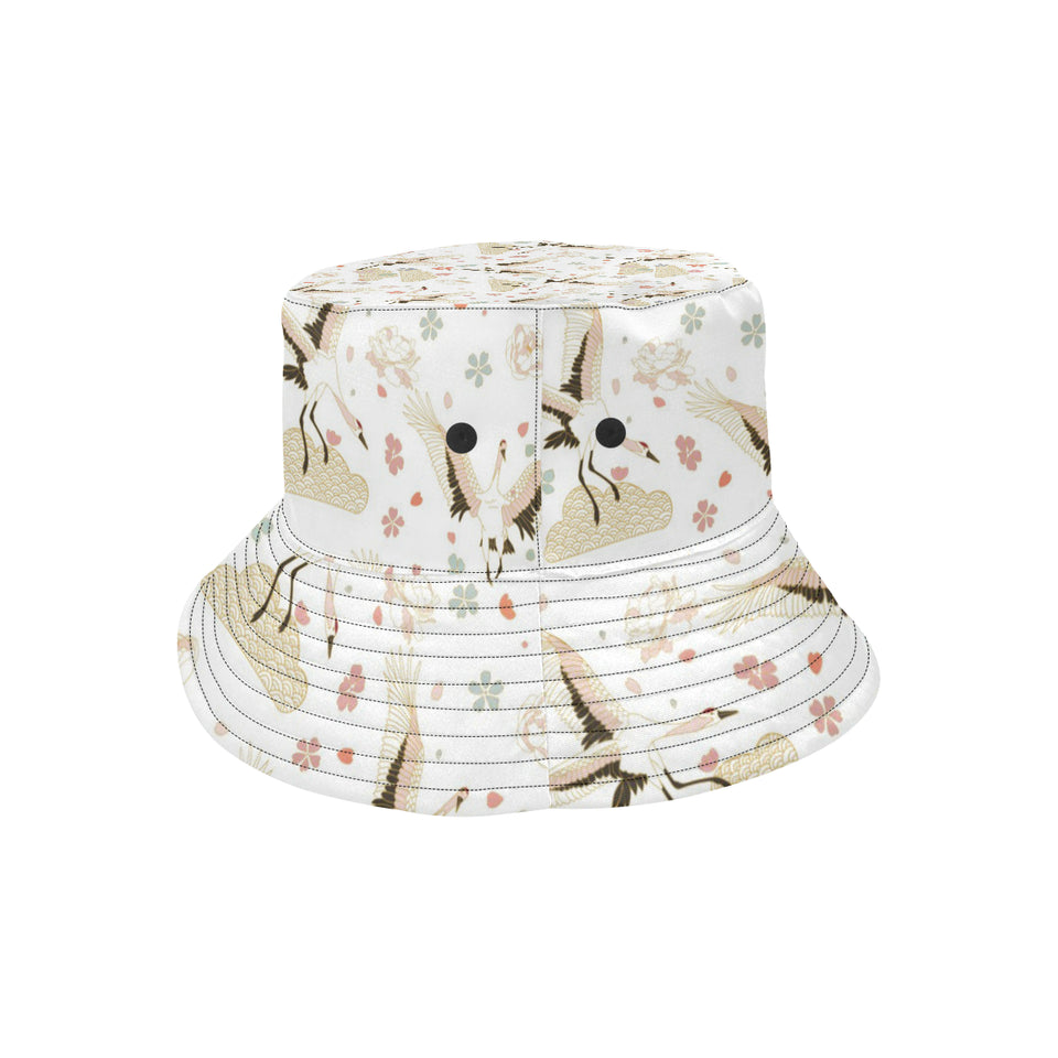 Beautiful Japanese cranes pattern Unisex Bucket Hat