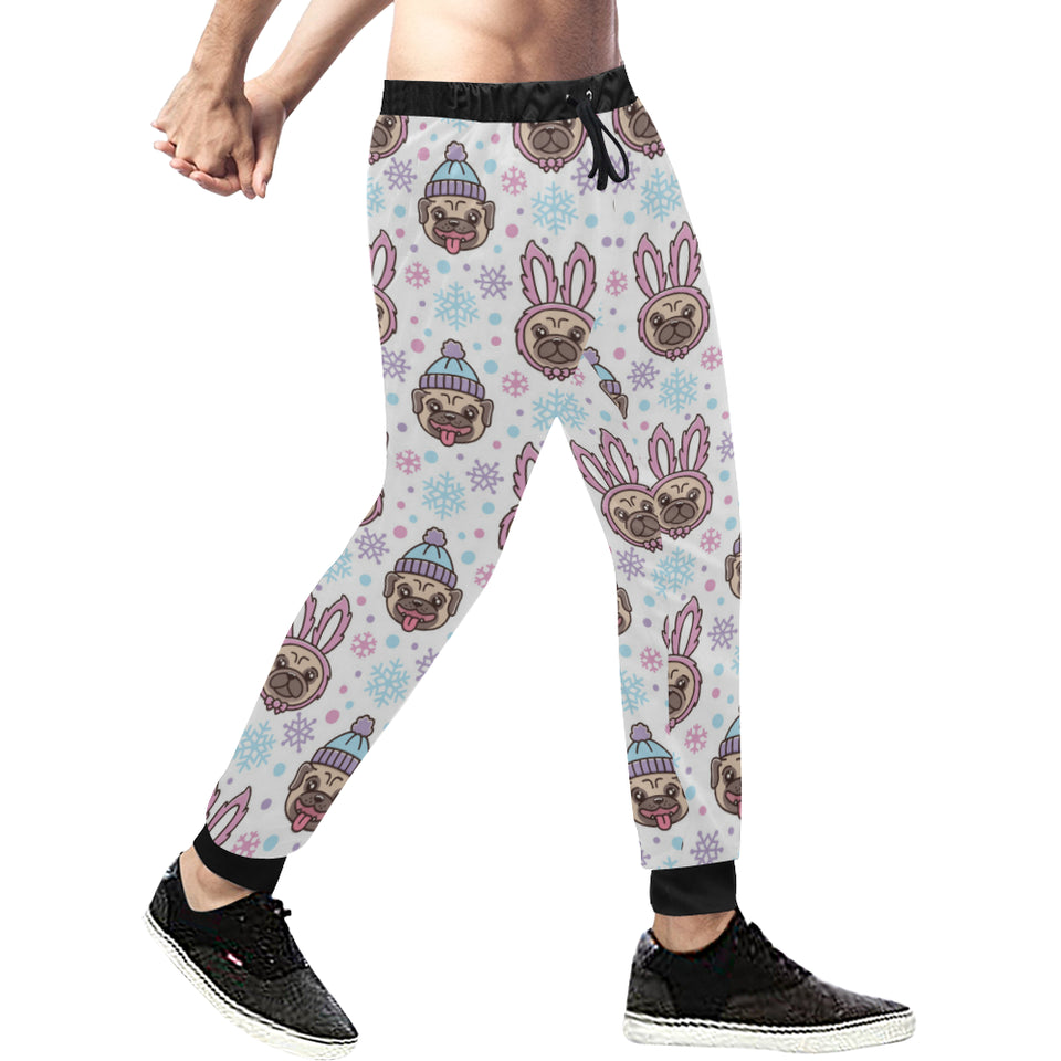 Cute pug hat rabbit costume pattern Unisex Casual Sweatpants