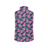 Hibiscus Pattern Print Design 05 Women's Padded Vest