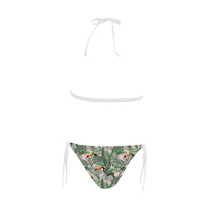 Toucan tropical green jungle palm pattern Sexy Bikinis Two-Piece Swimsuits