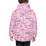Piano Pattern Print Design 01 Kids' Boys' Girls' Padded Hooded Jacket