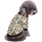 Monkey tropical leaves background All Over Print Pet Dog Round Neck Fuzzy Shirt