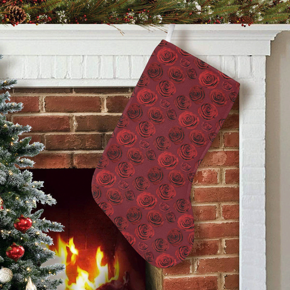Rose Pattern Print Design 03 Christmas Stocking