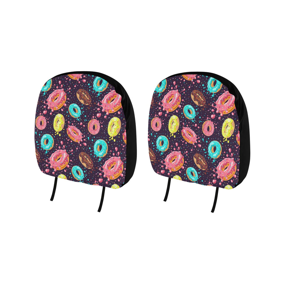 Colorful donut glaze pattern Car Headrest Cover