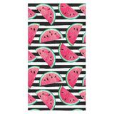 Watercolor paint textured watermelon pieces Bath Towel