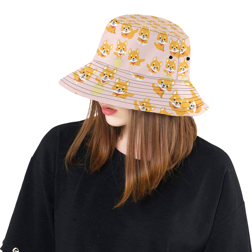Cute shiba inu dog pattern Unisex Bucket Hat