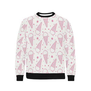 Hand drawn ice cream pattern Men's Crew Neck Sweatshirt