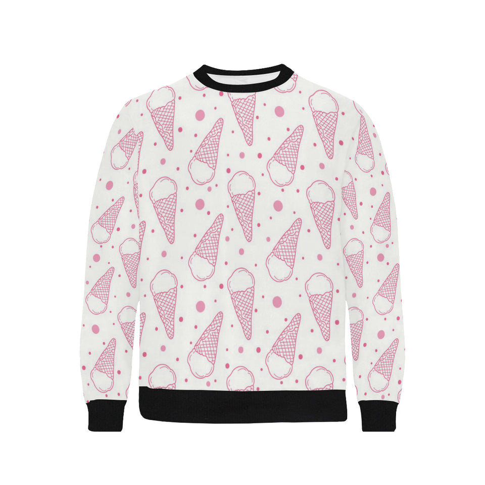 Hand drawn ice cream pattern Men's Crew Neck Sweatshirt