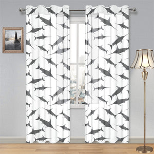 Swordfish Pattern Print Design 04 Gauze Curtain