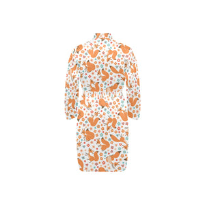 Squirrel Pattern Print Design 05 Men's Long Sleeve Belted Night Robe