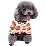 American football ball design pattern All Over Print Pet Dog Round Neck Fuzzy Shirt