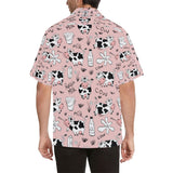 Cows milk product pink background Men's All Over Print Hawaiian Shirt