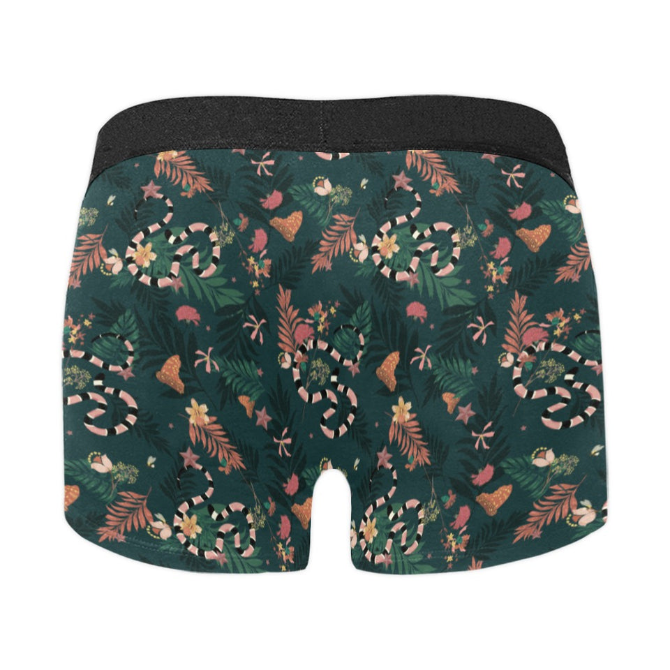 Snake forest pattern Men's All Over Print Boxer Briefs Men's Underwear