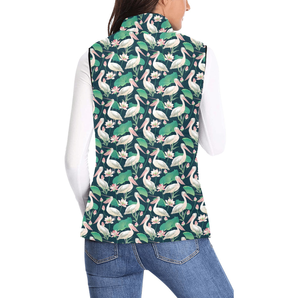 Pelican Pattern Print Design 03 Women's Padded Vest