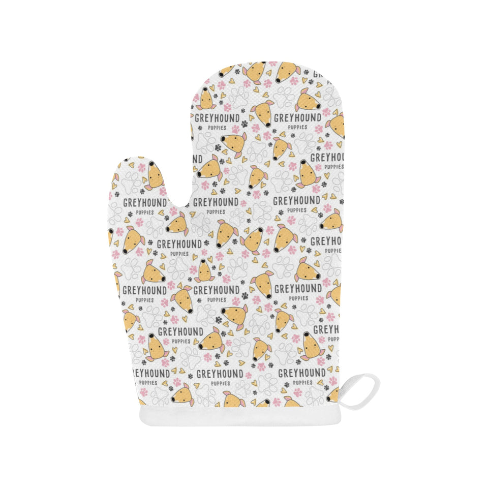 Greyhound Pattern Print Design 03 Heat Resistant Oven Mitts