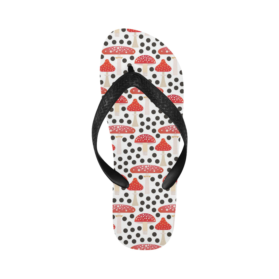 Red mushroom dot pattern Unisex Flip Flops