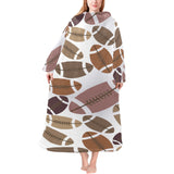 American football ball pattern Blanket Robe with Sleeves