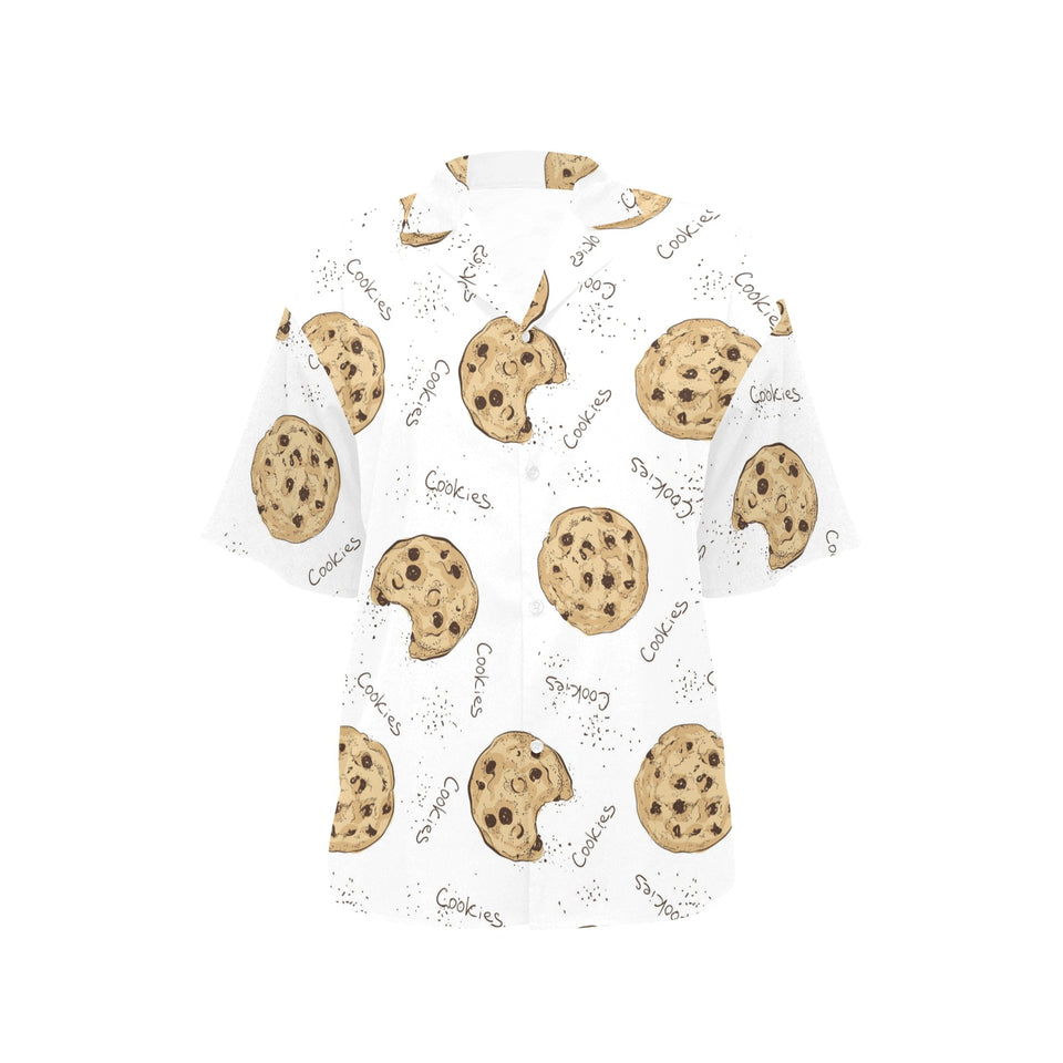 Sketch style cookie pattern Women's All Over Print Hawaiian Shirt