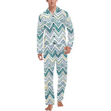 zigzag chevron paint design pattern Men's Long Pajama Set