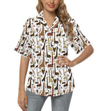 Giraffe Pattern Print Design 05 Women's All Over Print Hawaiian Shirt