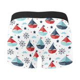 Cute color paper sailboat pattern Men's All Over Print Boxer Briefs Men's Underwear