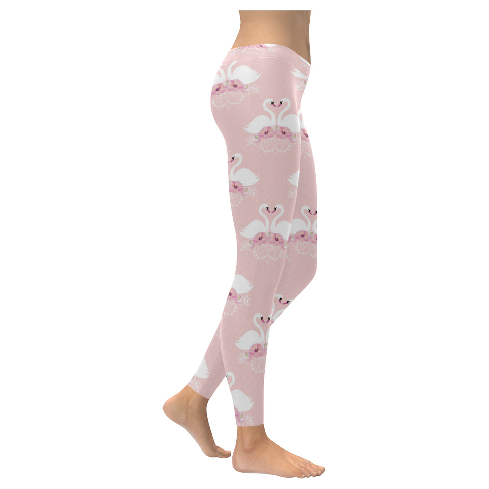 White swan and flower love pattern Women's Legging Fulfilled In US