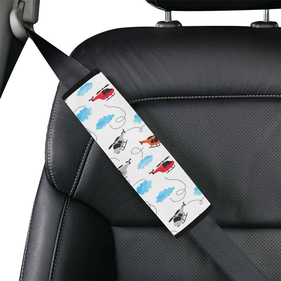 Watercolor helicopter cloud pattern Car Seat Belt Cover