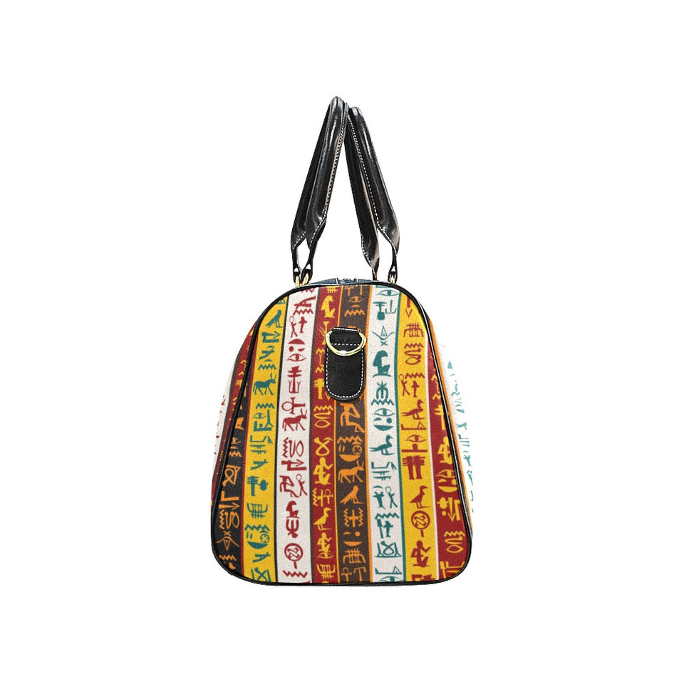 Egypt Hieroglyphics Pattern Print Design 01 Travel Bag