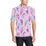 Cute ice cream cone animal pattern Men's All Over Print Polo Shirt