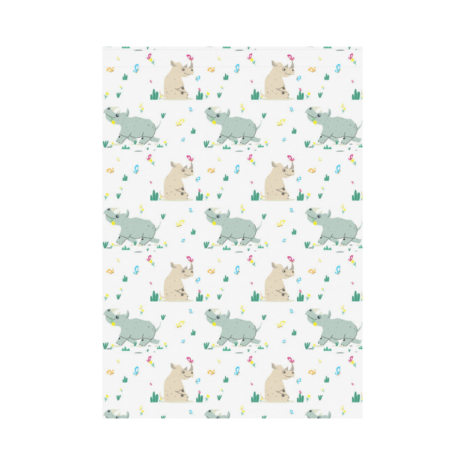 Cute Rhino pattern House Flag Garden Flag