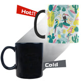 Cute parrot toucan flamingo cactus exotic leaves p Morphing Mug Heat Changing Mug