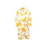 Sun design pattern Men's Long Sleeve Belted Night Robe