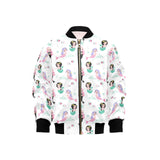 cute mermaid dolphin fish starfish pattern Kids' Boys' Girls' Bomber Jacket