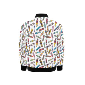 Skate Board Pattern Print Design 05 Kids' Boys' Girls' Bomber Jacket