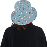 Cute penguin christmas snow pattern Unisex Bucket Hat