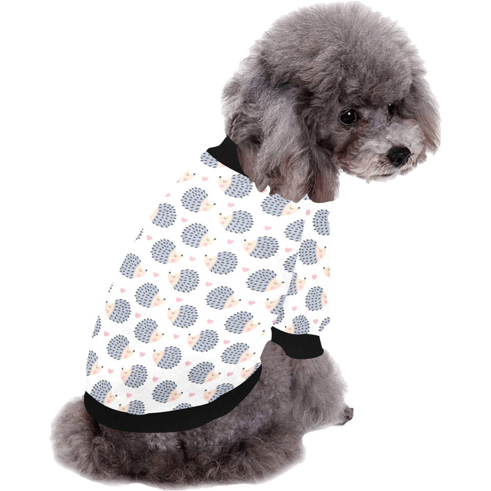 Hedgehog Pattern Print Design 04 All Over Print Pet Dog Round Neck Fuzzy Shirt