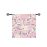 Japanese crane rose pattern Bath Towel