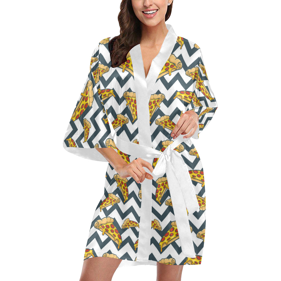 Pizza design pattern Women's Short Kimono Robe