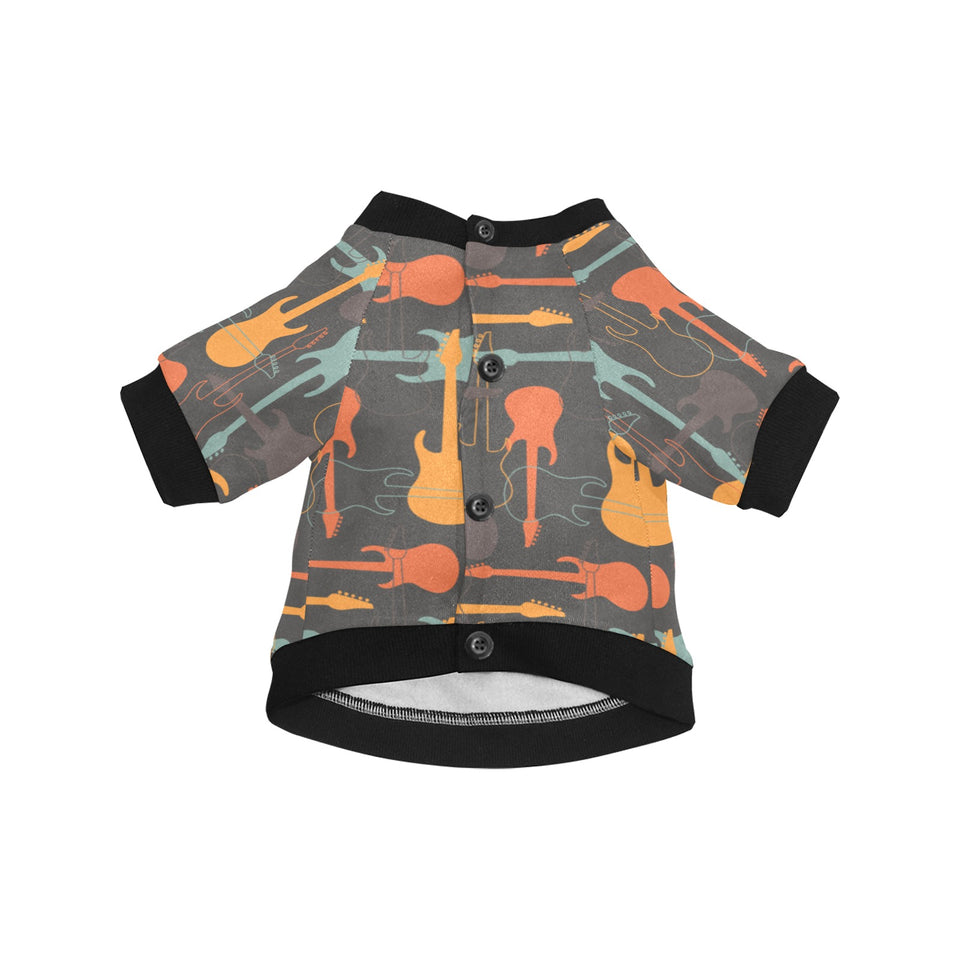 electric guitars pattern All Over Print Pet Dog Round Neck Fuzzy Shirt